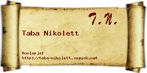 Taba Nikolett névjegykártya
