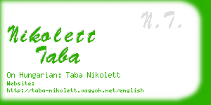 nikolett taba business card